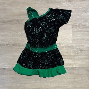 Sparkling Green and Black Kids Costume